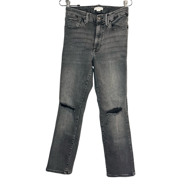 Good American Distressed Gray Straight Leg Jeans - Picture 1 of 5